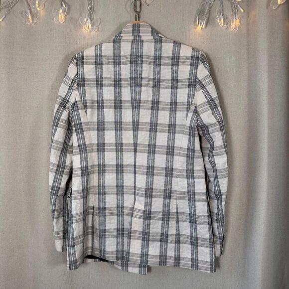 ZARA Plaid Double-Breasted Blazer | Oversized Check Jacket | 70s Revival Size S - Picture 8 of 16